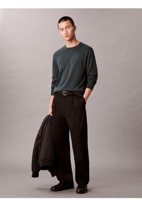 Saco Negro Tejido Clásico Acanalado De Algodón Supima Calvin Klein
