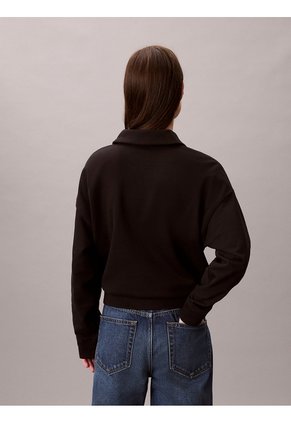 Saco Negro De Tejido French Terry Con Cremallera Calvin Klein