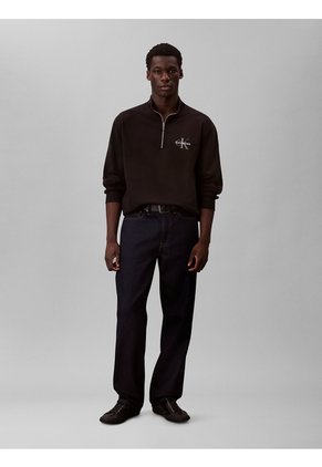 Saco Negro Con Cuello Semi Alto Y Cierre De Cremallera Calvin Klein