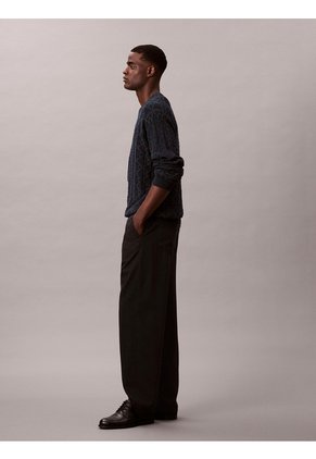Saco Negro Tejido De Algodón Con Cuello Redondo Calvin Klein