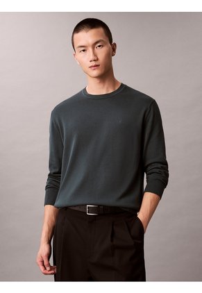 Saco Negro Tejido Clásico Acanalado De Algodón Supima Calvin Klein