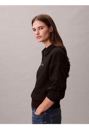 Saco Negro De Tejido French Terry Con Cremallera Calvin Klein