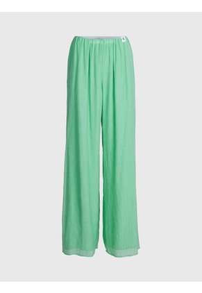 Pantalón Ancho Fruncidos Mujer Verde Calvin Klein