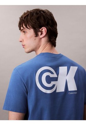 Camiseta Azul Oscuro Sport Con Logotipo Gráfico Calvin Klein