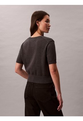 Saco Gris Tejido De Punto Cableado Calvin Klein