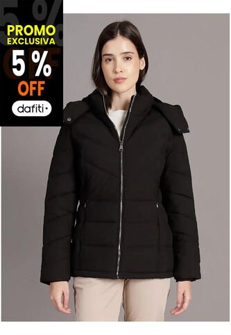 Chaqueta Negra Puffer Con Capota Calvin Klein Calvin Klein