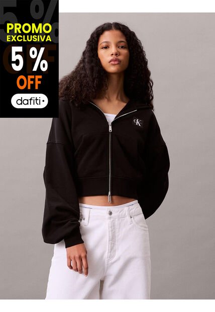 Buzo Negro Con Cremallera Calvin Klein
