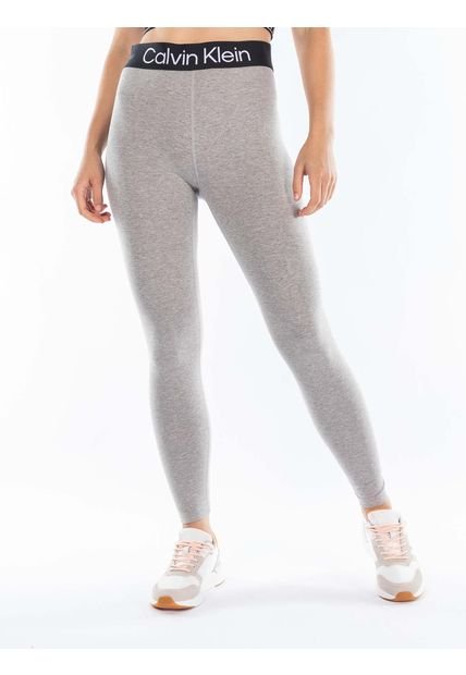 Pantalón Con Cinta Logo En La Cintura Mujer Gris Mujer Calvin Klein