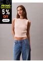 Saco Rosa Tejido Sin Mangas Con Cuello Redondo De Canalé Suave Calvin Klein de Calvin Klein