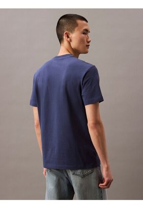 Camiseta Azul Regular Con Logotipo Calvin Klein