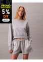 Saco Gris Cropped Con Logo En Insignia Calvin Klein de Calvin Klein