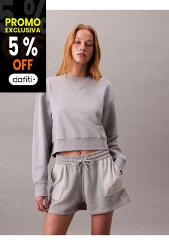 Saco Gris Cropped Con Logo En Insignia Calvin Klein Calvin Klein