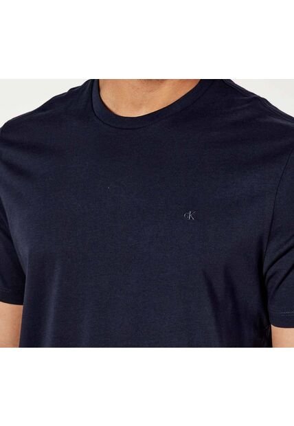 Camiseta Azul Slim De Manga Corta Calvin Klein