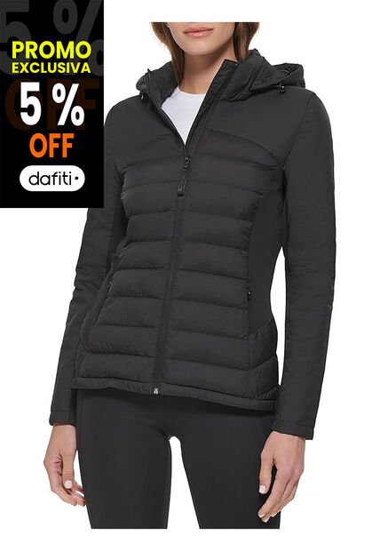 Chaqueta Negra Ligera De Técnica Mixta Calvin Klein