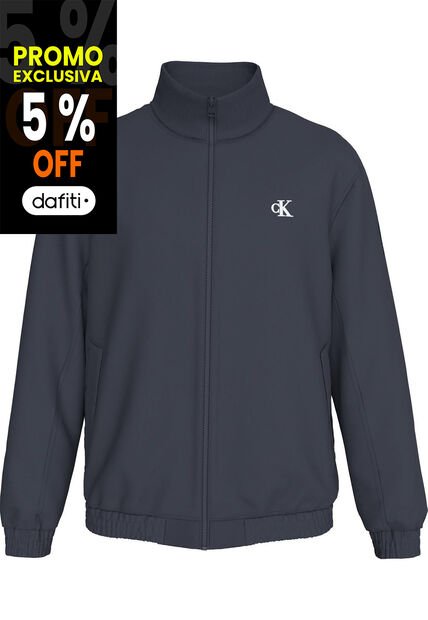 Chaqueta Azul De Nailon Acolchado Con Cremallera Calvin Klein