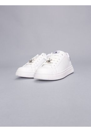 Tenis Blancos Insignia Plateada En Cordones Niña Calvin Klein