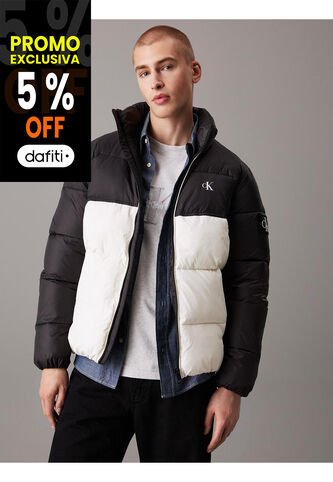 Chaqueta Blanca Acolchada Con Insignia Calvin Klein Calvin Klein