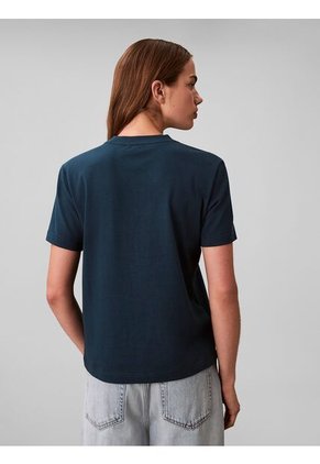 Camiseta Azul Clásica Con Logo Estampado Calvin Klein