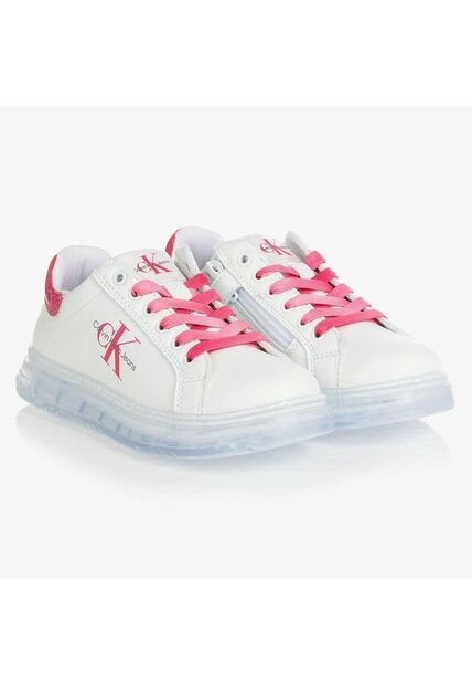 Tenis Blancos Con Detalle Y Cordones Rosados Calvin Klein
