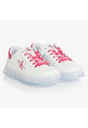Tenis Blancos Con Detalle Y Cordones Rosados Calvin Klein