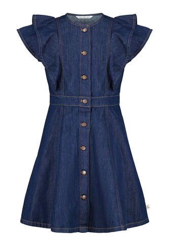 Vestido Azul Denim Con Manga Mariposa Calvin Klein Calvin Klein
