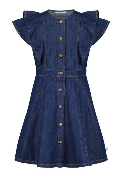 Vestido Azul Denim Con Manga Mariposa Calvin Klein