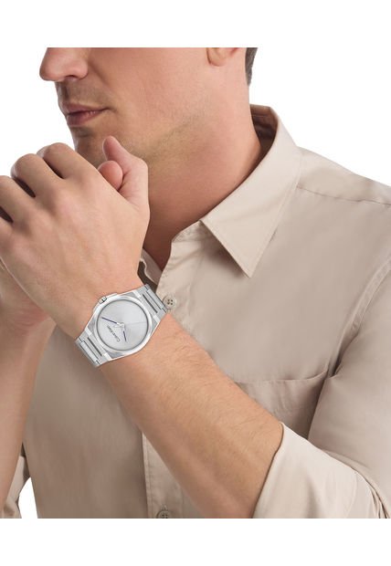 Reloj Plateado Para Hombre Meta-Minimal Calvin Klein