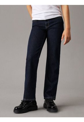 Mid Azul Rise Straight Jeans Calvin Klein