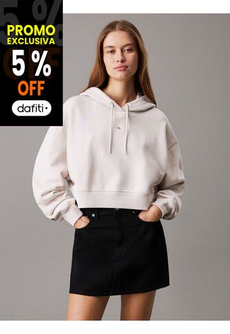 Buzo Blanco Boxy Con Capota De Felpa De Algodón Calvin Klein Calvin Klein
