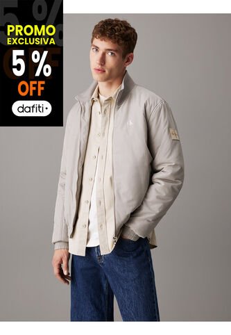 Chaqueta Gris De Nailon Acolchado Con Cremallera Calvin Klein Calvin Klein