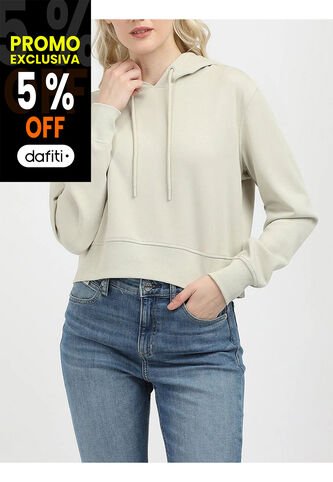 Buzo Gris Con Capota De Logo Elastic Calvin Klein Calvin Klein