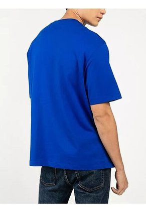 Camiseta Azul Con Gráfico De Logo En Bloque Calvin Klein