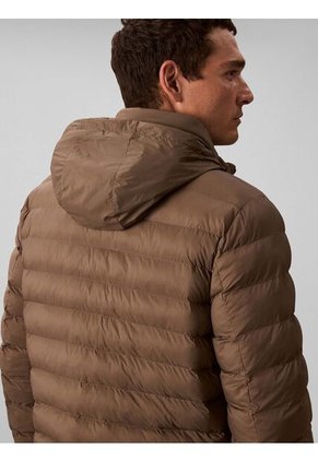 Chaqueta Chocolate Puffer De Peso Medio Con Capota Y Cierre De Cremallera Calvin Klein