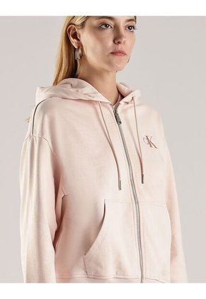 Buzo Beige Con Capota Y Cierre De Cremallera Calvin Klein