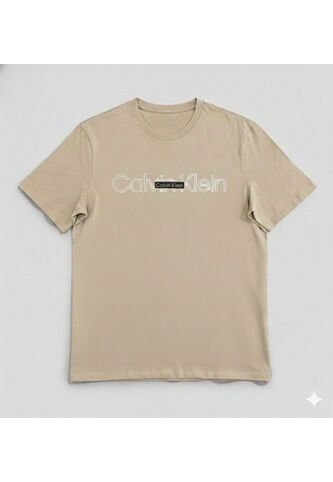 Camiseta Gris Con Doble Logo Calvin Klein Calvin Klein