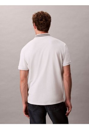 Polo Gris De Piqué Con Ribetes En Contraste Calvin Klein