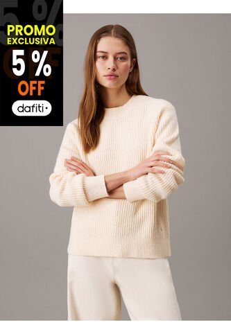 Saco Beige Tejido Buclé De Canalé Calvin Klein Calvin Klein