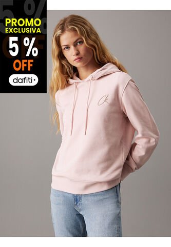 Buzo Rosado De Felpa De Algodón Con Capota Y Logo Calvin Klein Calvin Klein