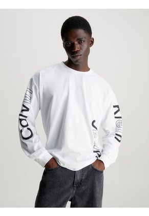 Camiseta De Manga Larga Con Logo Gráfico Calvin Klein