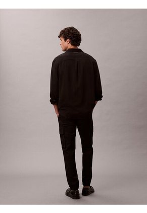 Pantalón Negro Cargo Skinny De Sarga Elástica Calvin Klein