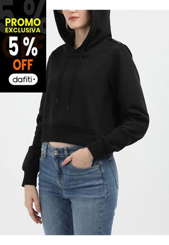 Buzo Negro Con Capota De Logo Elastic Calvin Klein Calvin Klein
