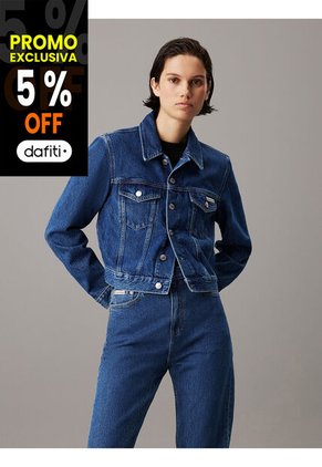 Chaqueta Azul Denim Cropped De Los Años 90 Calvin Klein