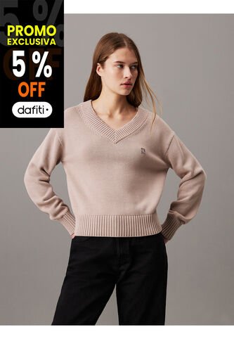 Saco Rosado Tejido De Pico Con Insignia De Algodón Calvin Klein Calvin Klein