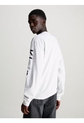 Camiseta De Manga Larga Con Logo Gráfico Calvin Klein