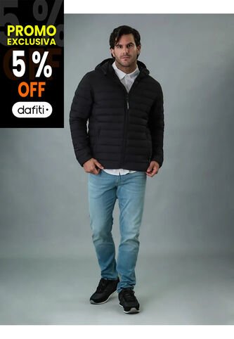 Chaqueta Negra Acolchada Con Capota Para Hombre Calvin Klein Calvin Klein