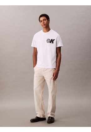 Camiseta Blanca Sport Con Logotipo Gráfico Calvin Klein