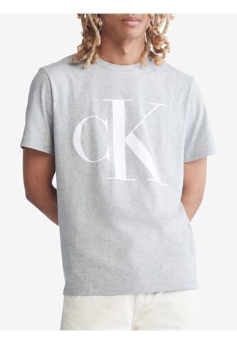 Camiseta Gris Con Monograma Calvin Klein Calvin Klein
