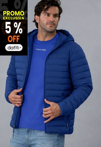 Chaqueta Azul Acolchada Con Capota Calvin Klein Calvin Klein