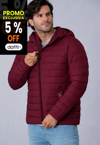 Chaqueta Vinotinto Acolchada Con Capota Calvin Klein Calvin Klein