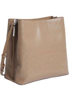 Bolso Beige Convertible Con Monograma Calvin Klein